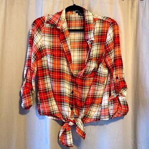 Plaid Holiday Long Sleeves Top